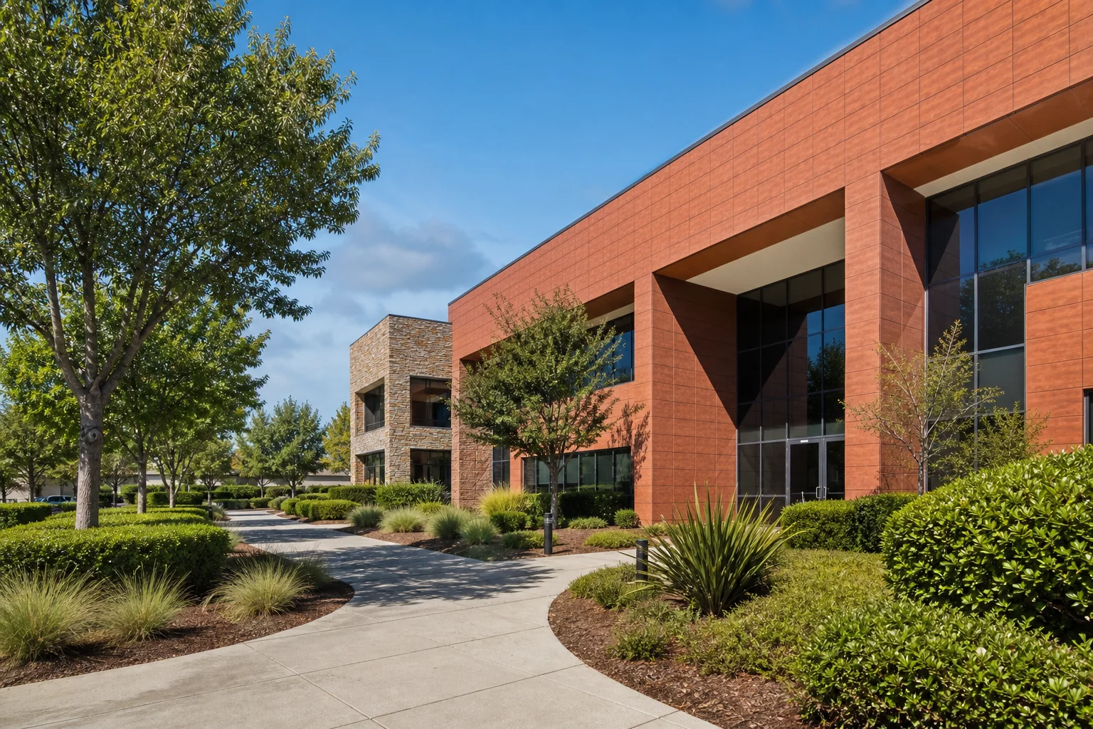 Landscaped professional business campus in Elk Grove