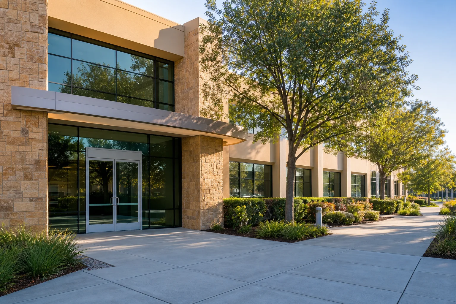 Contemporary Elk Grove business park exterior