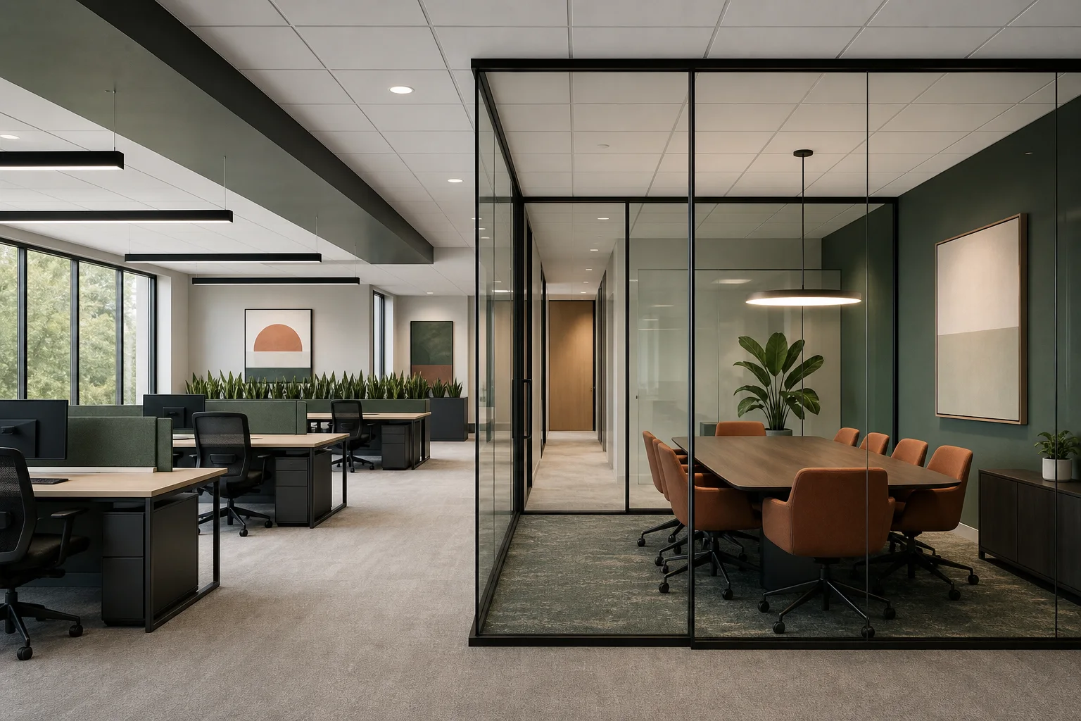 Modern glass office suite in Elk Grove